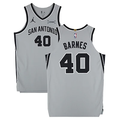 Harrison Barnes San Antonio Spurs Game-Used #40 Gray Jersey vs. Brooklyn Nets on February 26, 2026 - Size 50+4