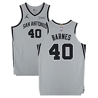 Harrison Barnes San Antonio Spurs Game-Used #40 Gray Jersey vs. Brooklyn Nets on February 26, 2026 - Size 50+4