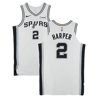 Dylan Harper San Antonio Spurs Game-Used #2 White Jersey vs. Philadelphia 76ers on March 3, 2026 - Size 50+4