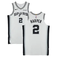 Dylan Harper San Antonio Spurs Game-Used #2 White Jersey vs. Philadelphia 76ers on March 3, 2026 - Size 50+4