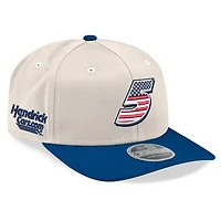 Men's New Era  Beige/Royal Kyle Larson 9SEVENTY Flag Stretch-Snap Hat
