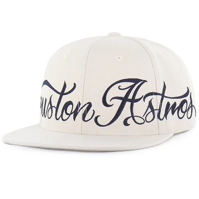 Men's Mister Cartoon x '47 Natural Houston Astros Wrap Script Captain Snapback Hat
