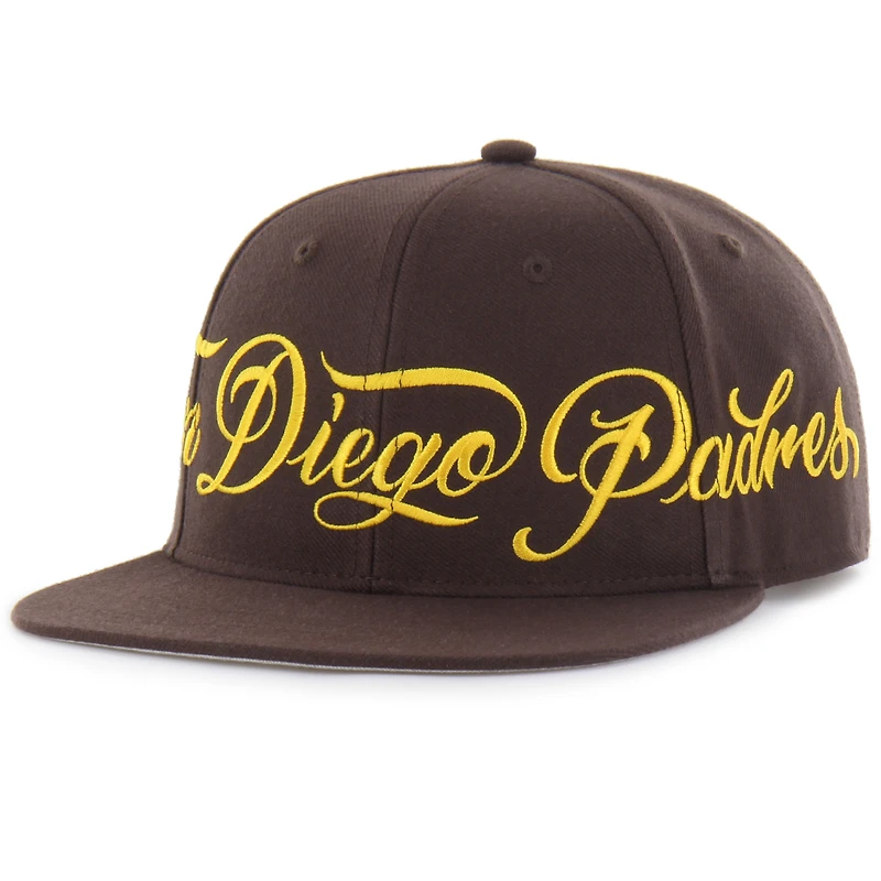 Men's Mister Cartoon x '47 Brown San Diego Padres Wrap Script Captain Snapback Hat