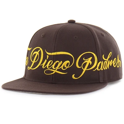 Men's Mister Cartoon x '47 Brown San Diego Padres Wrap Script Captain Snapback Hat