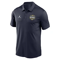 Men's Jordan Brand Navy Michigan Wolverines 2026 NCAA Men's Basketball National Champions Official Logo Dri-FIT Polo