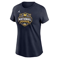 Women's Jordan Brand Navy Michigan Wolverines 2026 NCAA Men's Basketball National Champions Official Logo T-Shirt
