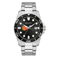 Men's Bulova Clemson Tigers Sport Stainless-Steel Bracelet Watch