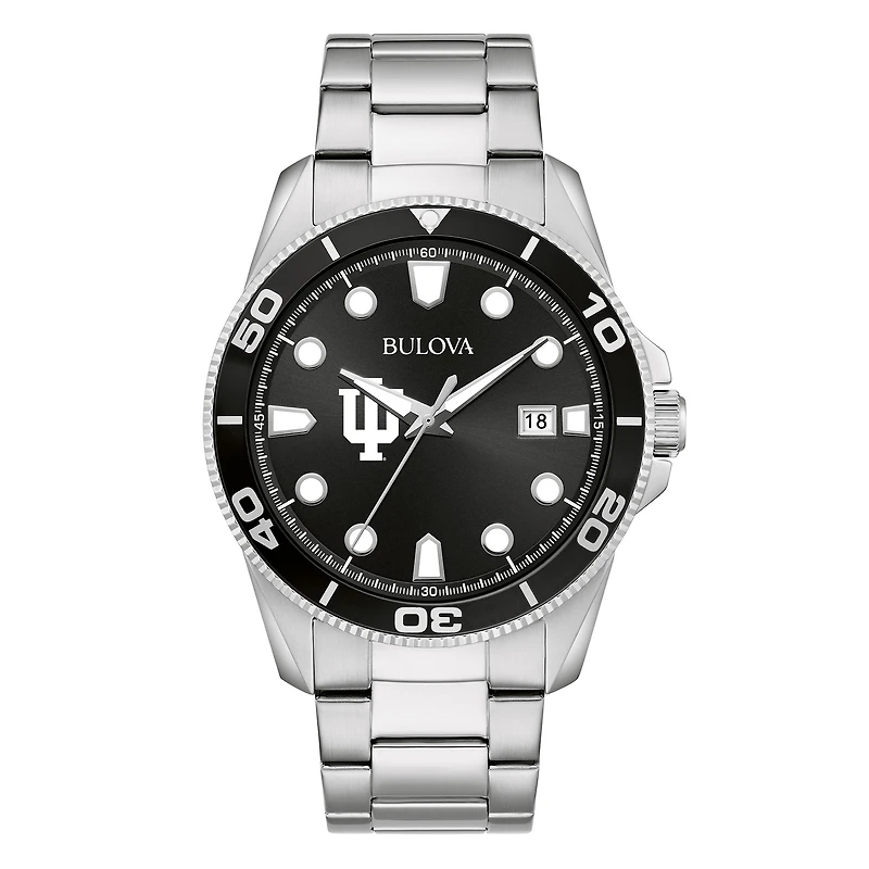 Men's Bulova Indiana Hoosiers Sport Stainless-Steel Bracelet Watch