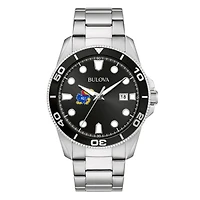 Men's Bulova Kansas Jayhawks Sport Stainless-Steel Bracelet Watch
