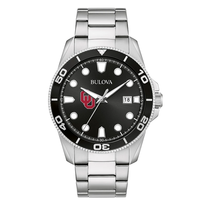 Men's Bulova Oklahoma Sooners Sport Stainless-Steel Bracelet Watch