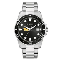 Men's Bulova Pitt Panthers Sport Stainless-Steel Bracelet Watch