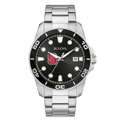 Men's Bulova NC State Wolfpack Sport Stainless-Steel Bracelet Watch