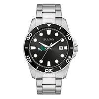 Men's Bulova Tulane Green Wave Sport Stainless-Steel Bracelet Watch