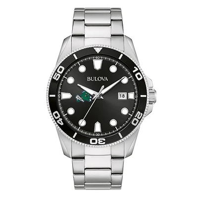Men's Bulova Tulane Green Wave Sport Stainless-Steel Bracelet Watch