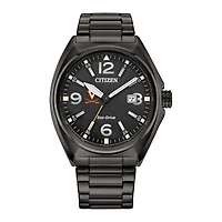 Men's Citizen Watch Black Virginia Cavaliers Eco-Drive Sport Casual Stainless Steel Black Dial Bracelet Watch