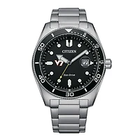 Men's Citizen Watch Silver Virginia Tech Hokies Eco-Drive Sport Casual Stainless Black Dial Steel Watch