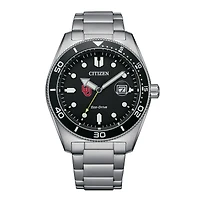 Men's Citizen Watch Silver Oklahoma Sooners Eco-Drive Sport Casual Stainless Black Dial Steel Watch