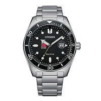 Men's Citizen Watch Silver Rutgers Scarlet Knights Eco-Drive Sport Casual Stainless Black Dial Steel Watch