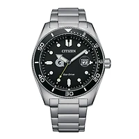 Men's Citizen Watch Silver Georgetown Hoyas Eco-Drive Sport Casual Stainless Black Dial Steel Watch