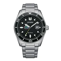 Men's Citizen Watch Silver Florida Gators Eco-Drive Sport Casual Stainless Black Dial Steel Watch