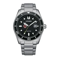 Men's Citizen Watch Silver Boston College Eagles Eco-Drive Sport Casual Stainless Black Dial Steel Watch