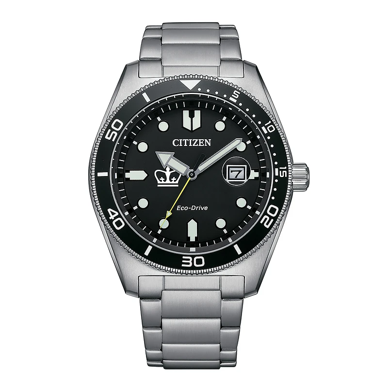 Men's Citizen Watch Silver Columbia University Eco-Drive Sport Casual Stainless Black Dial Steel Watch