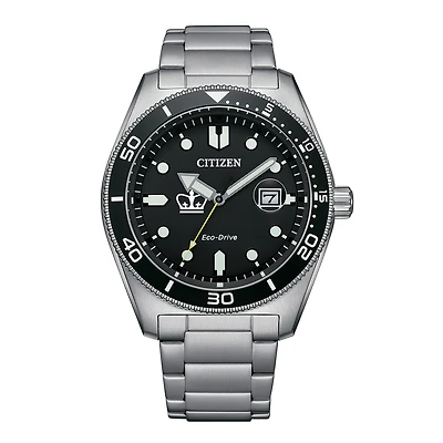 Men's Citizen Watch Silver Columbia University Eco-Drive Sport Casual Stainless Black Dial Steel Watch
