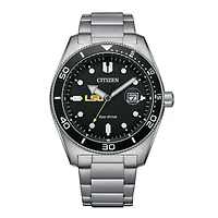 Men's Citizen Watch Silver LSU Tigers Eco-Drive Sport Casual Stainless Black Dial Steel Watch