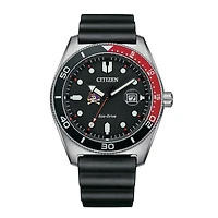 Men's Citizen Watch Black ECU Pirates Eco-Drive Sport Casual Black Dial Watch w/Polyurethane Strap