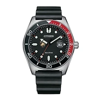 Men's Citizen Watch Black Army Black Knights Eco-Drive Sport Casual Black Dial Watch w/Polyurethane Strap