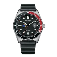 Men's Citizen Watch Black Kansas Jayhawks Eco-Drive Sport Casual Black Dial Watch w/Polyurethane Strap