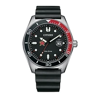 Men's Citizen Watch Black Maryland Terrapins Eco-Drive Sport Casual Black Dial Watch w/Polyurethane Strap