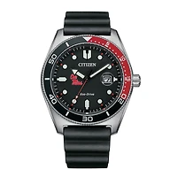 Men's Citizen Watch Black Ole Miss Rebels Eco-Drive Sport Casual Black Dial Watch w/Polyurethane Strap