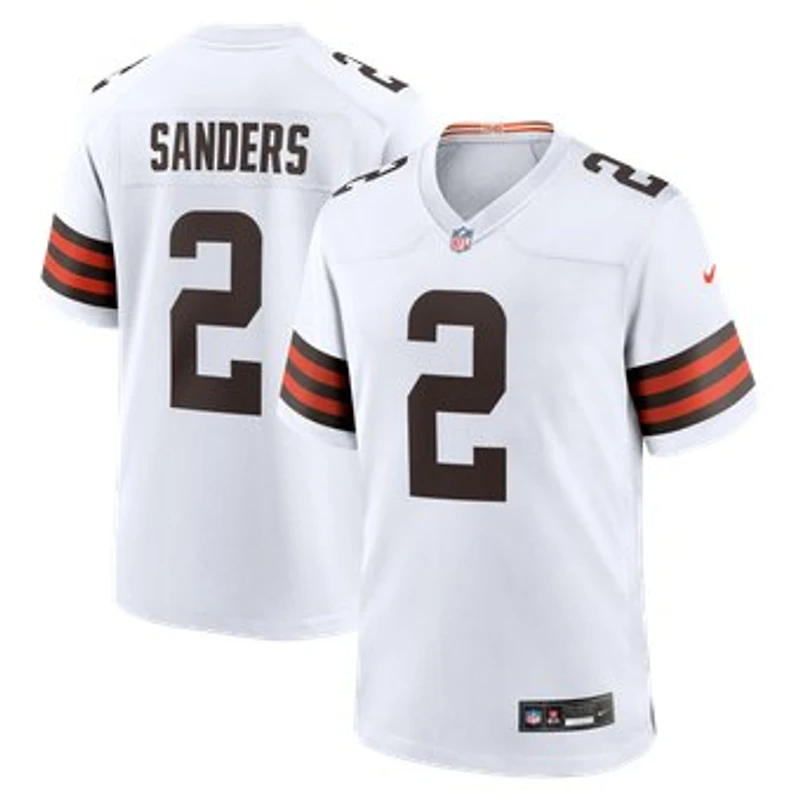 Men's Nike Shedeur Sanders White Cleveland Browns Game Jersey