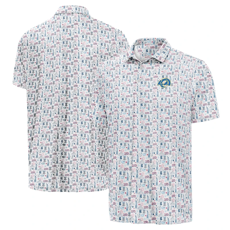 Men's Antigua White Los Angeles Rams America 250 Freedom Polo