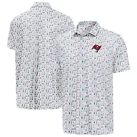 Men's Antigua White Tampa Bay Buccaneers America 250 Freedom Desert Dry Polo
