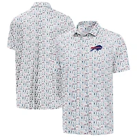 Men's Antigua White Buffalo Bills America 250 Freedom Desert Dry Polo