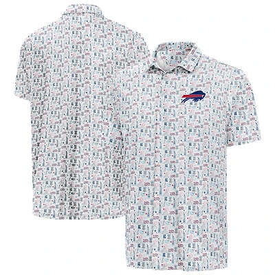 Men's Antigua White Buffalo Bills America 250 Freedom Desert Dry Polo
