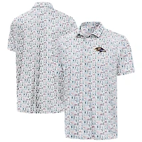 Men's Antigua White Baltimore Ravens America 250 Freedom Desert Dry Polo
