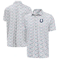 Men's Antigua White Indianapolis Colts America 250 Freedom Desert Dry Polo