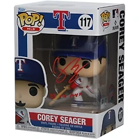 Corey Seager Texas Rangers Autographed Funko Pop! Vinyl Figurine with "23 WS MVP" Inscription