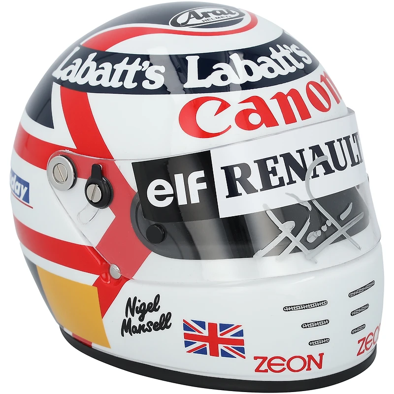 Nigel Mansell Williams-Renault Autographed 1991 British GP Arai 1:2 Scale Helmet