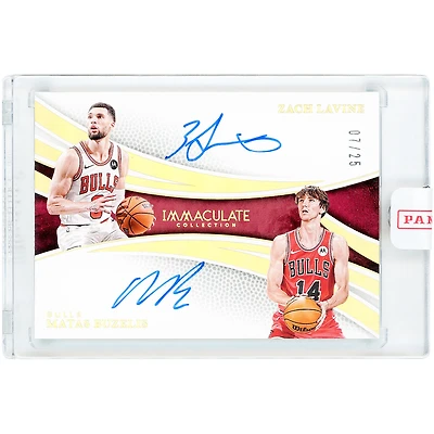 Zach Lavine & Matas Buzelis Chicago Bulls Autographed 2024-25 Panini Immaculate Dual Autograph #DA-CHI #7/25 Rookie Card