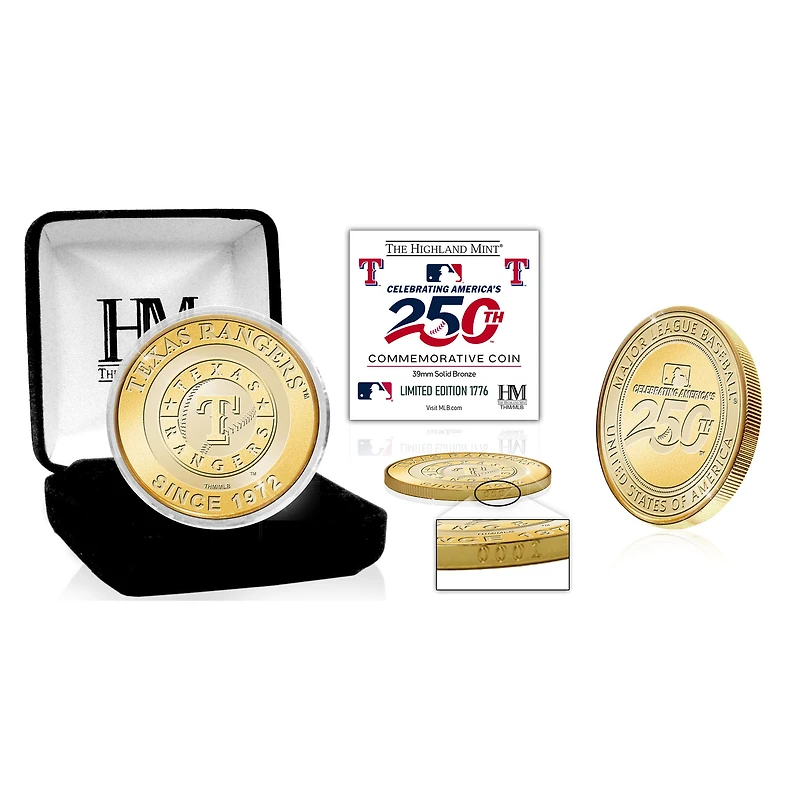 Highland Mint Texas Rangers Limited Edition America's 250th Bronze Team Coin