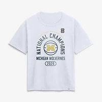 Women's White Michigan Wolverines 2026 NCAA Men's Basketball National Champions Fast Break T-Shirt