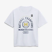 Women's White Michigan Wolverines 2026 NCAA Men's Basketball National Champions Fast Break T-Shirt