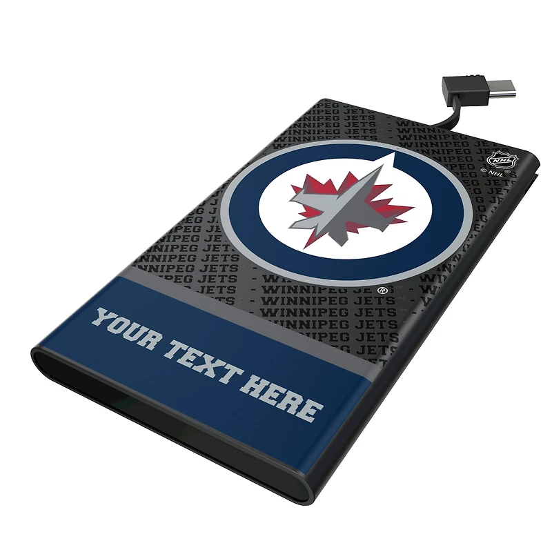 Keyscaper Winnipeg Jets Personalized EndZone Plus 5000mAh Flat Powerbank