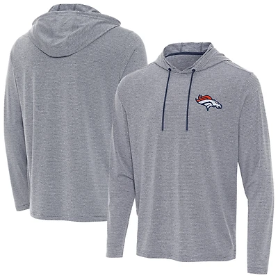 Men's Antigua Heather Navy Denver Broncos Changeover Hoodie