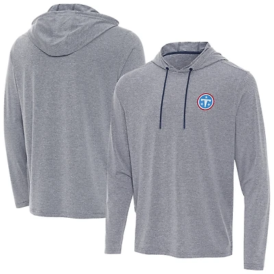 Men's Antigua Heather Navy Tennessee Titans Changeover Hoodie