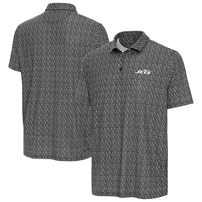 Men's Antigua Black New York Jets Botanic Polo